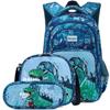 School Bags Child School Backpacks For Teenager Girls Boys Cartoon Dinosaur Anime Backpack Lunch Box With Pencil Case