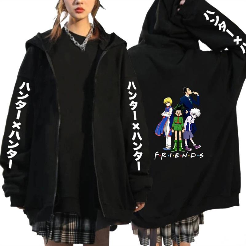 Anime HUNTER x HUNTER full-time hunter print hooded sweater cross-border hot sale casual loose cardigan