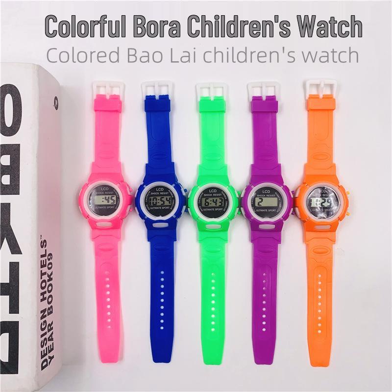 Детские мультяшные разноцветные электронные часы - Унисекс подарок для студентов