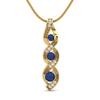 Blue Sapphire Spiral Necklace- Sterling Silver
