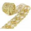 2 Yard Golden Silver Curtain Clothes Accessories Decoration DIY Sequin Lace Trim Paillette Embroidery Fabric Gold