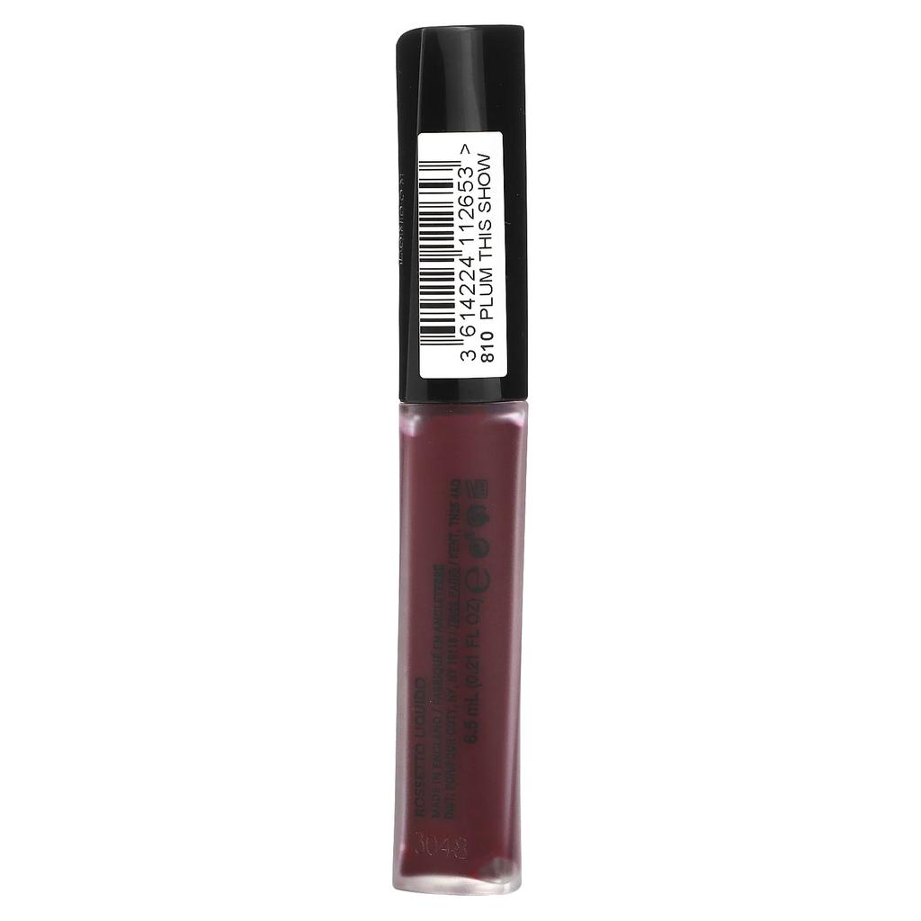 Rimmel London, Stay Matte, жидкая помада для губ, 810 Plum This Show, 0,21 жидких унций (6,5 мл)