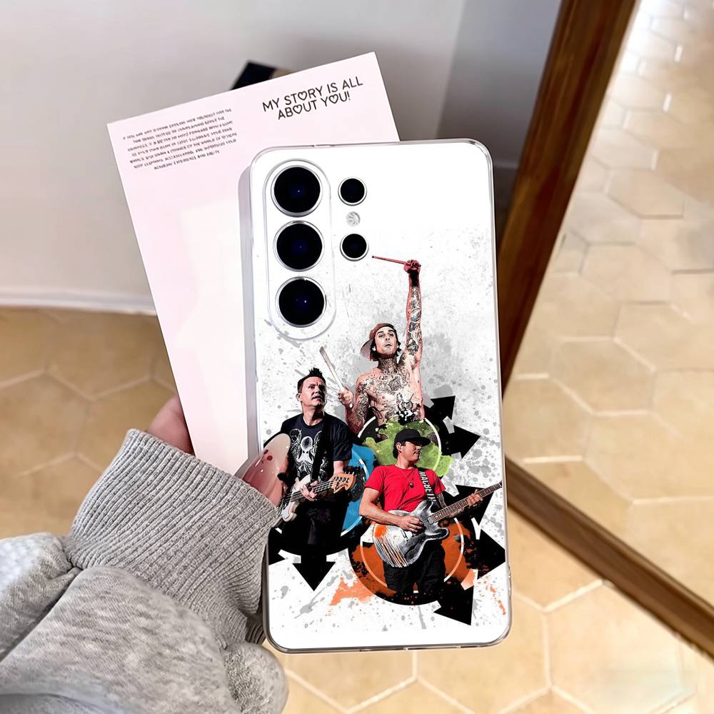 Панк Чехол для телефона группы B-Blink-182 Для Samsung S25,S24,S21,S22,S23,S30,Ultra,S20,Plus,Fe,Note,10,9,5G Прозрачная крышка