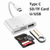 3 In 1 Type C To SD/TF USB Converters for Phone Tablet Adaptador Typc C USB for OTG Huawei Xiaomi Android Digital Cables