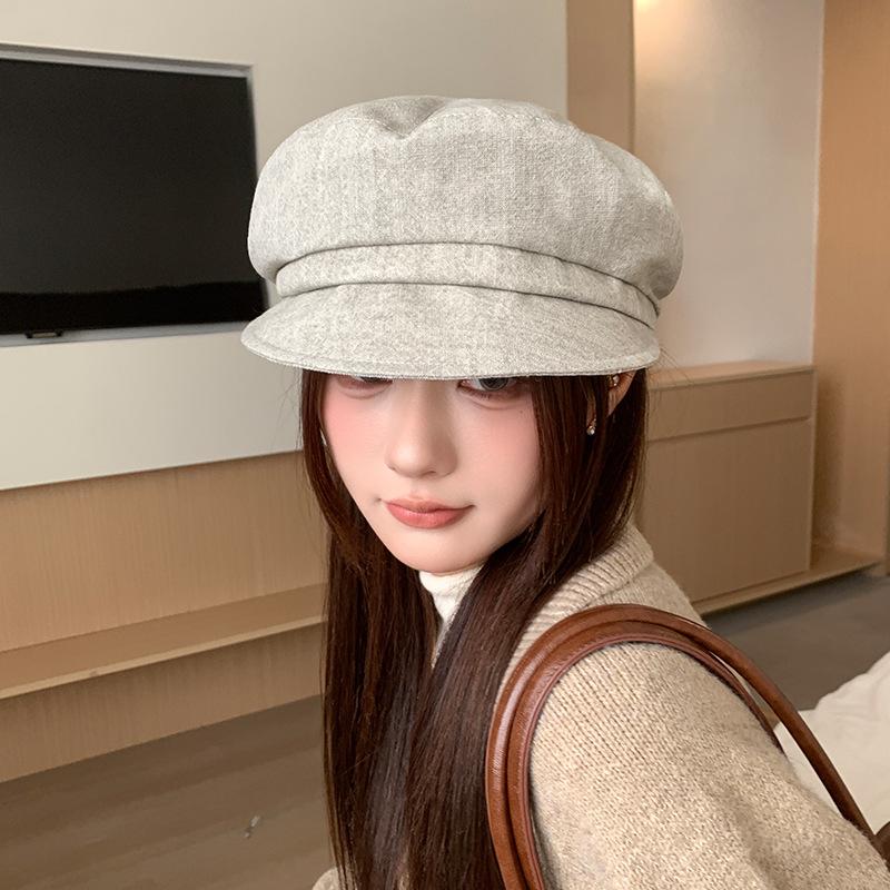 Восьмиугольная кепка для детей Ретро и универсальная Теплая кепка газетчика Ветрозащитная и подчеркивающая лицо Маленький берет для осени и зимы