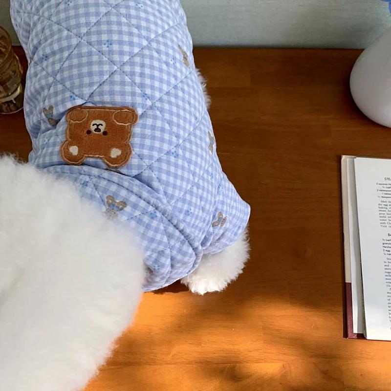 Одежда из хлопка для четвероногих собак Пальто Тедди Зимняя теплая одежда Одежда для маленьких собак с героями мультфильмов Утепленные комбинезоны для пуделей Куртки