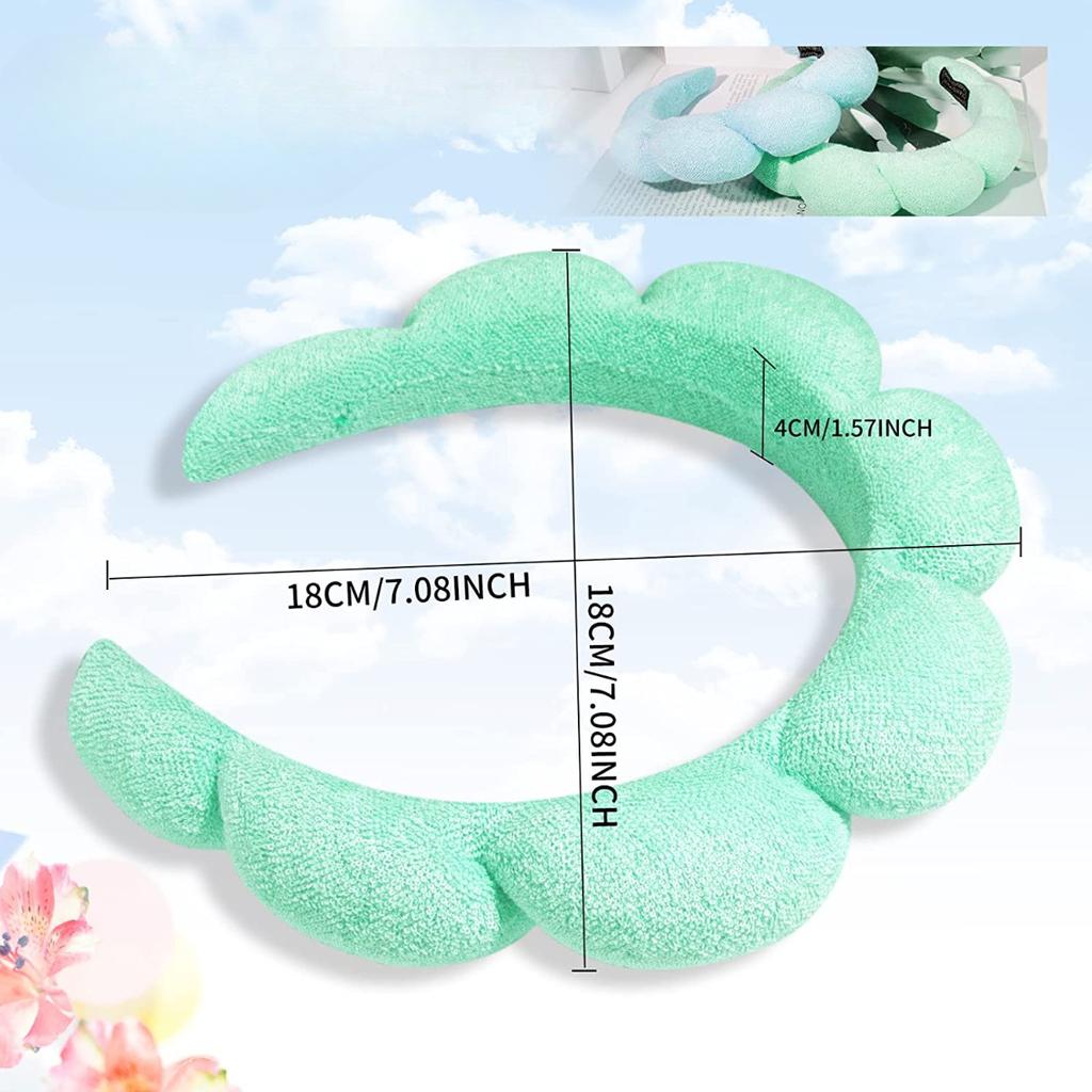 Губчатые повязки на голову для женщин и девочек, пышная повязка для волос, махровая ткань с пузырьками для макияжа, Co Spa, ретро повязка для волос, женские аксессуары для волос, головные уборы