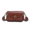 Small Square Bag Genuine Leather Crossbody Bag for Women's 2024 New Wide Shoulder Strap Genuine Leather Commuting Shoulder Bag