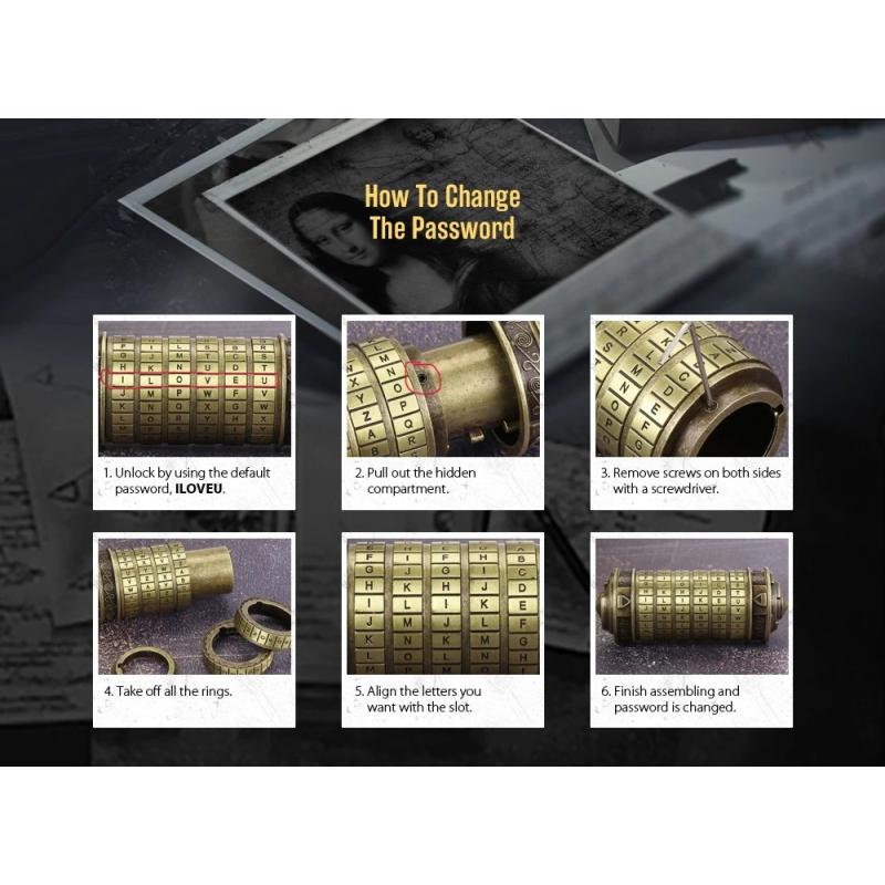 Романтический День святого Валентина Код да Винчи Криптекс Кодовый замок Металлическая игрушка для подруги