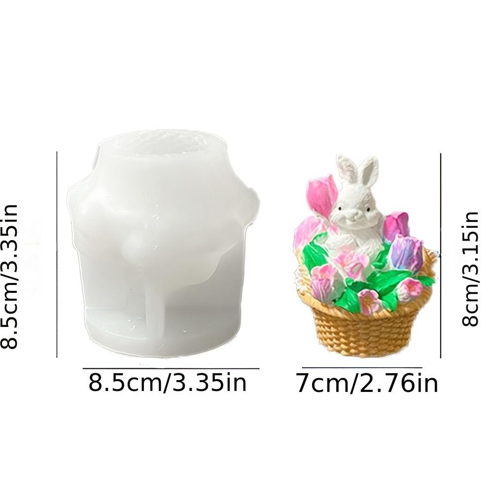 Цветочная корзина Кролик Силиконовая форма для свечей DIY Кролик Мыло Смола Гипсовый набор для изготовления животных Форма для домашнего декора Подарки