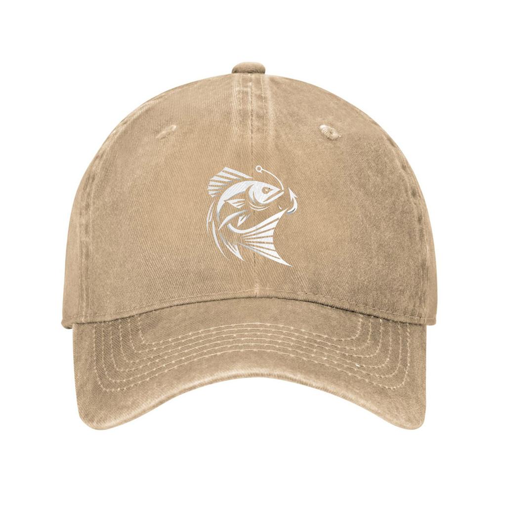 Angler Fish Fishing Graphic Cotton Baseball Cap Adjustable Curved Brim Casual Outdoor Dad Hat for Men Women