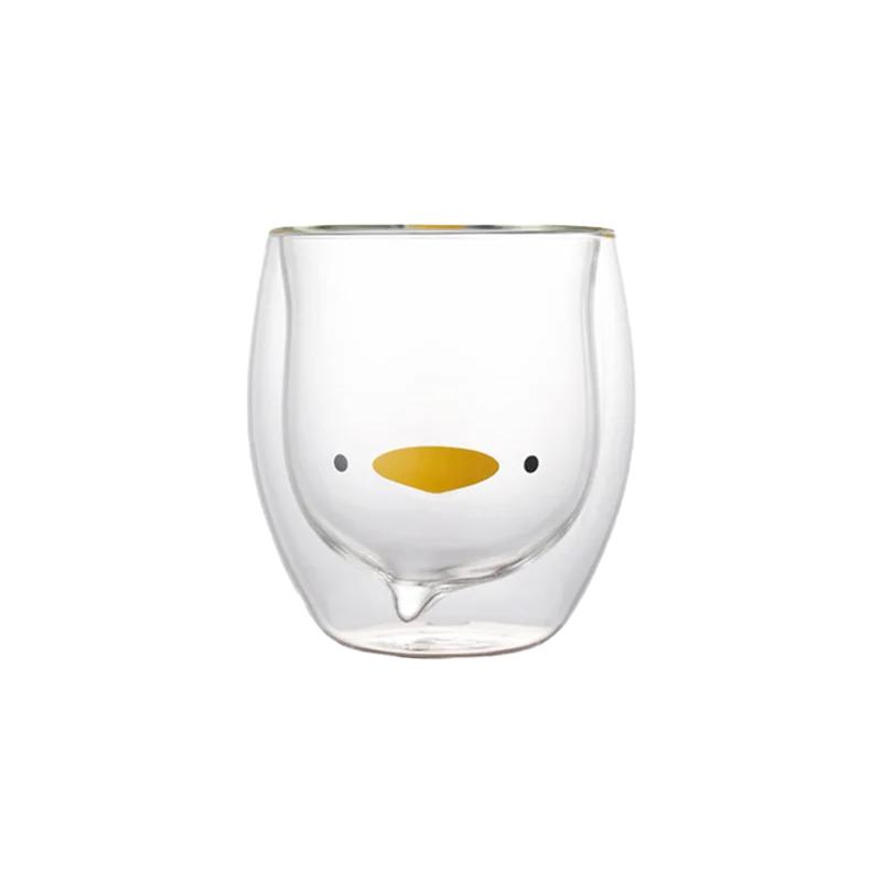 300 мл креативная стеклянная кружка с двойными стенками, милая кружка для пива, молока, кофе, медведя, кошки, собаки, животного, двухслойная стеклянная кружка, подарок на День святого Валентина