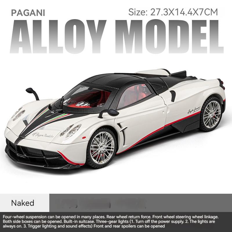 1/18 Pagani Alloy Sports Car Model Diecast Metal Racing Car Model Simulation Sound and Light Pull Back Children's Toy Boys Collection Decorations Gift