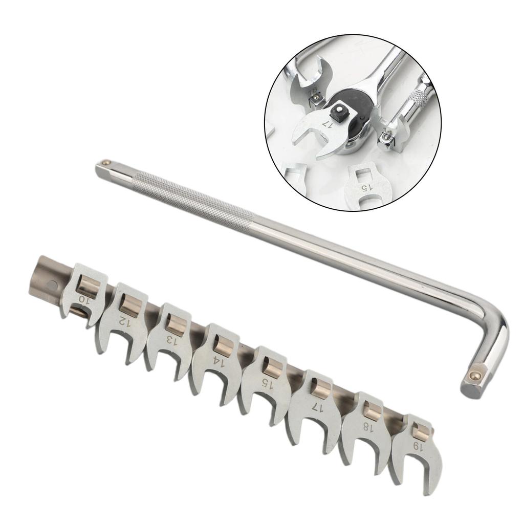 Bent Bar Wrench 3/8 Inch Drive Wrench Greasy Environments 3/8 Drive Ratchet Compatible Double End Socket Anti-slip Knurl