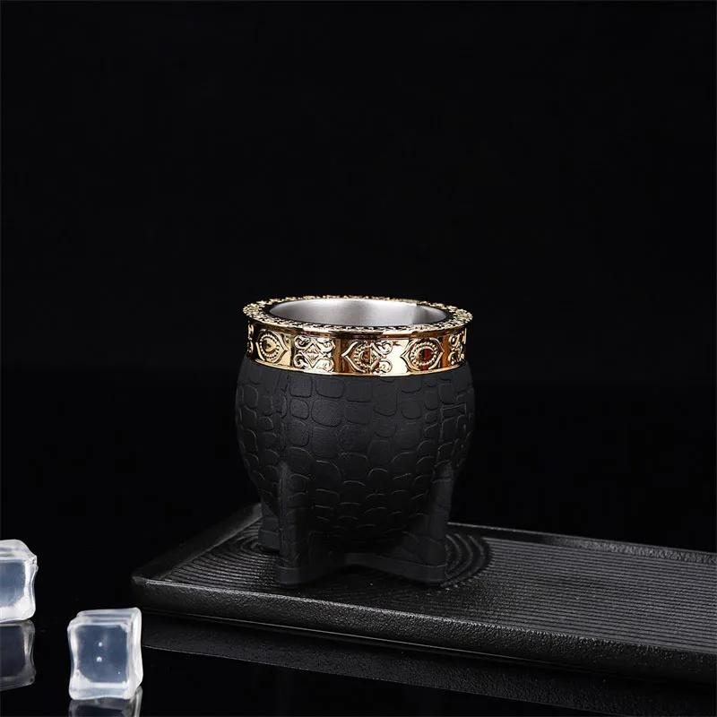 Набор для чая из матовой нержавеющей стали с двойными стенками, контейнер для кофе, кофейные чашки с плоским дном, текстурная чашка-яичная скорлупа, идеально подходит для чая