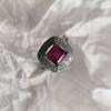 Серебряное кольцо с натуральным рубином 3.673ct, фианитами, вес изделия 4,82 гр (2205050)