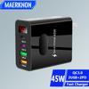 Зарядное устройство USB C мощностью 45 Вт, быстрое зарядное устройство с 4 портами, цифровым дисплеем, зарядное устройство для мобильного телефона, адаптер питания PD для Samsung Xiaomi iPhone
