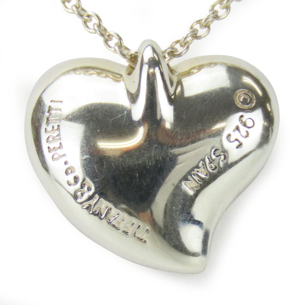 Used TIFFANY&Co. Necklace Curved Heart Silver925 4.1g Silver Accessories
