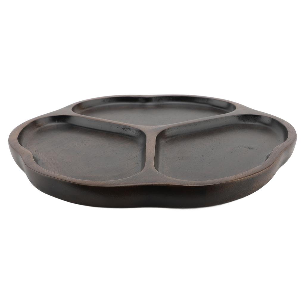 Деревянное блюдо для чипсов и соуса, 3 секции, разделенное сервировочное блюдо, декоративное блюдо для закусок, тарелка для подачи фруктов и закусок для