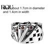Open Ring Retro Unisex Playing Card Adjustable Poker Engraved Jewelry for Party