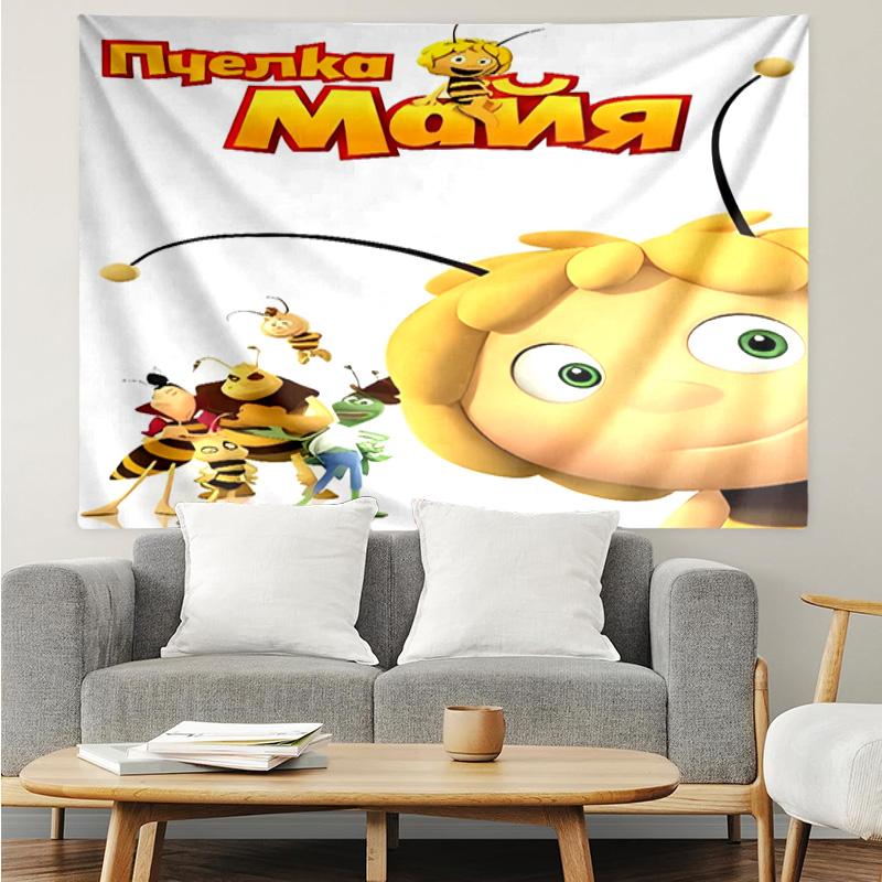 Maya the Bee Tapestry for Bedroom Aesthetic Classroom Tapestries Wall Hanging for Living Room Dorm Office,Ideal Creative Gift