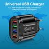 4-портовое USB-зарядное устройство для мобильных телефонов 3А со светодиодной подсветкой - Штекер EU/US/UK