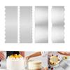 4PCS Stainless Steel Cake Scraper Decorating Cake Comb Double Sided Patterned Edge Stripe Scraper for Mousse Butter Cream Cake Decoration
