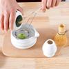 Набор венчиков для матча Керамическая чаша для матча с носиком для наливания Венчик для матча из бамбука Сито из нержавеющей стали Керамический держатель для венчика из бамбука Совок