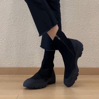 Сохранять версию~ Маленькие эластичные тонкие ботинки с толстой подошвой в стиле пэчворк женские осенне-зимние ретро ботинки Мартина универсальные короткие ботинки