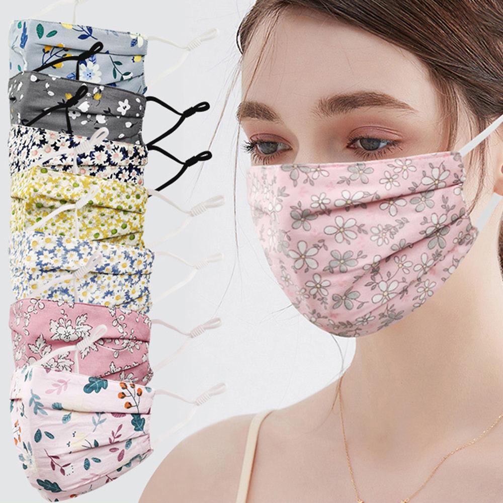 Washable Breathable Face Mask Anti-UV Sunscreen Mask Fashion Cotton Printing Mask Outdoor Sports