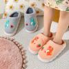 Детская обувь Милые Теплые Толстые Хлопковые Плюшевые Тапочки Модные Мультяшные Детские Противоскользящие Тапочки Трендовые Детские Домашние Тапочки на Мягкой Подошве