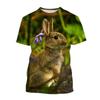 Plus Size 7XL Summer Digital Printed Cow Head Animal Pattern T-shirt Pullover Round Neck Men's Street Trendy Top