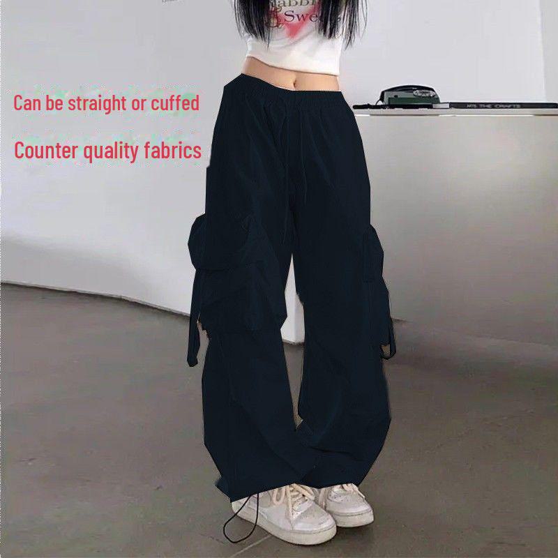 Плотный комбинезон в американском стиле 2024 года: Женский тренд осень/зима, повседневные универсальные прямые широкие брюки свободного кроя для мужчин