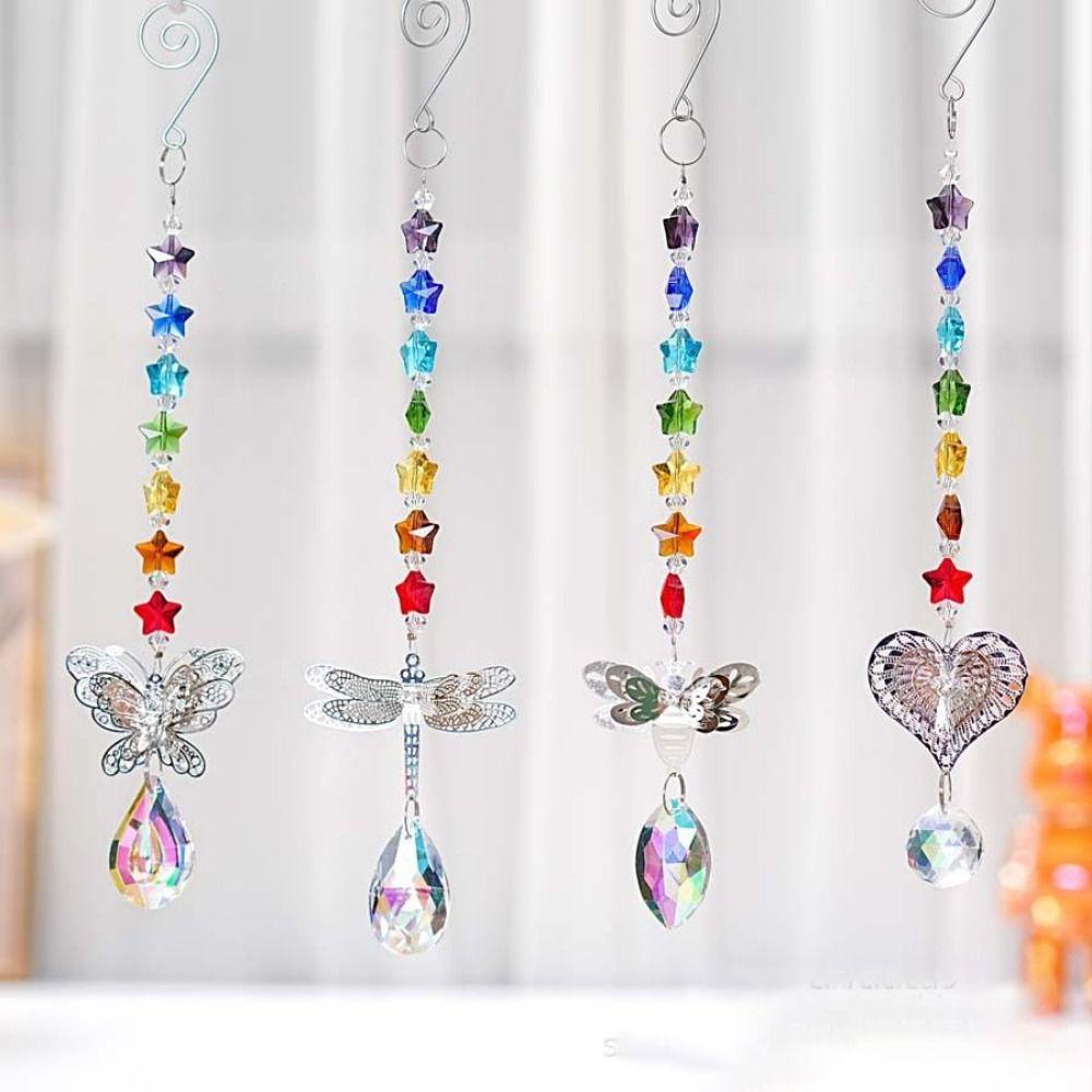 Handmade Butterfly Prism Pendant Exquisite Window Hanging Suncatchers Decor Accessories