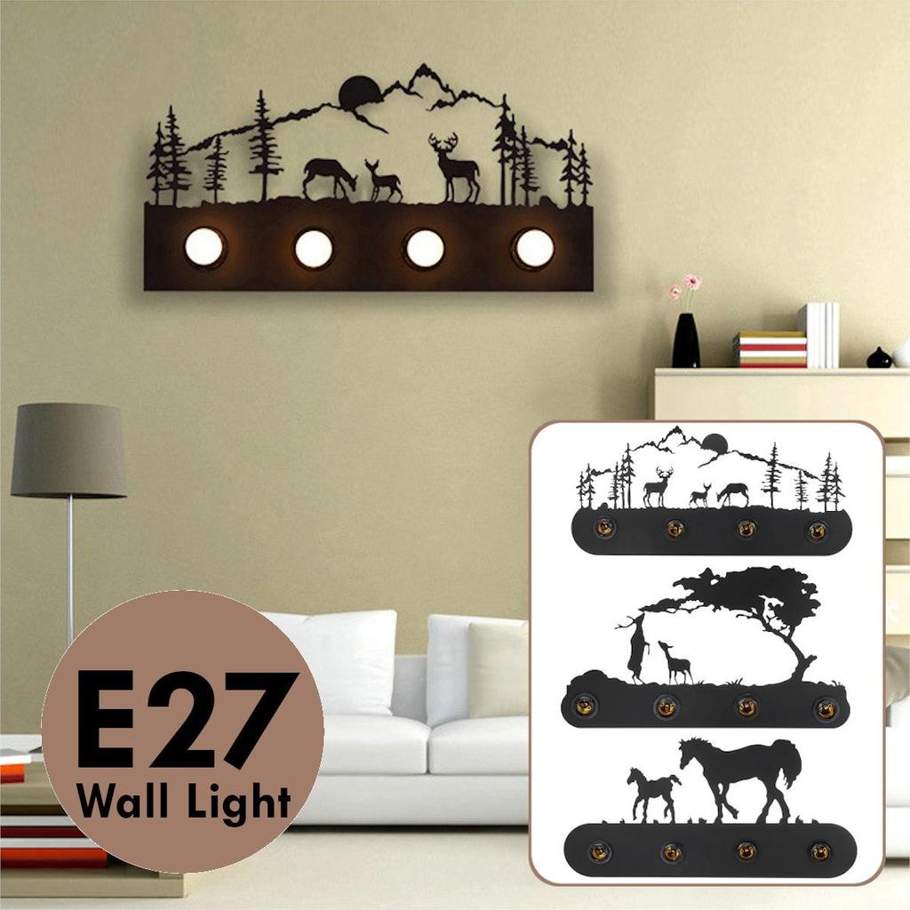 Ретро Стиль Лофт Железный Черный Сельский Промышленный Настенный Светильник Настенный Бра Светильники Крыльцо Прихожая