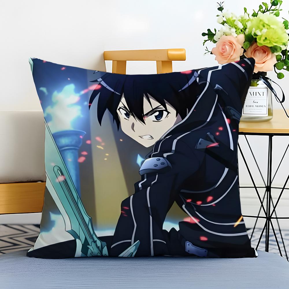 S-Чехол для подушки Sword Art Online Стираемый Льняной Наволочка Мягкий Для Дивана Кровати Уютный Декор Комнаты Дома