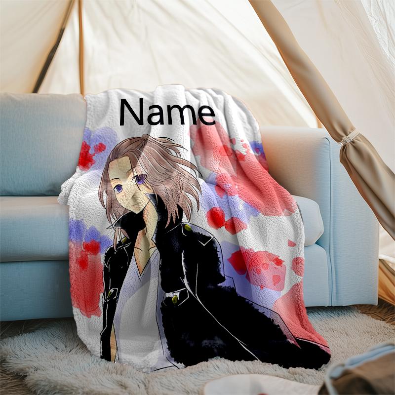Personalized Custom Name Blanket - Tokyo Revengers Print Design,Blanket for Sofa,Bed,Travel,Camping - Soft and Warm, Great Gift