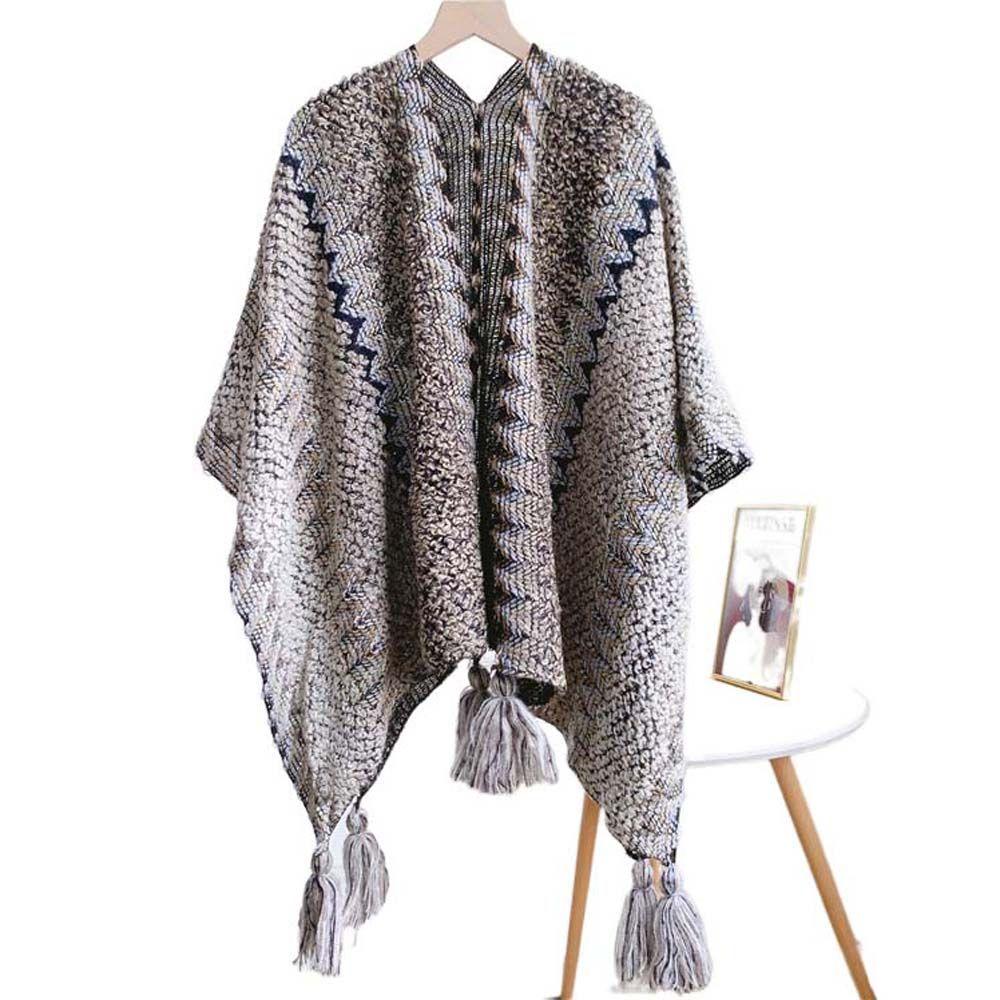 Winter Ethnic Cape Thick Blanket Triangle Scarves Women Scarf Bohemia Scarf Neck Wrap Women Shawl