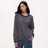 Women S Loose Fit Striped Long Sleeve Round Neck T Shirt Inner Wear