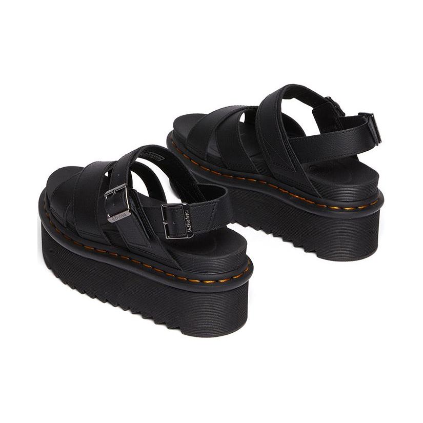 Dr. Martens Martin Two-Layer Cowhide Versatile Simple One-Strap Sandals Women Sandals Black 30717001
