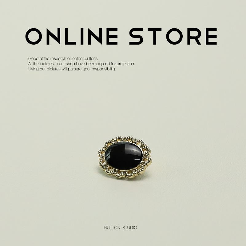 Mosn Niche Oval Button Metal Shirt Knitted Cardigan Buttons Long Sleeve Collar Clothes Accessories Decorative Buttons