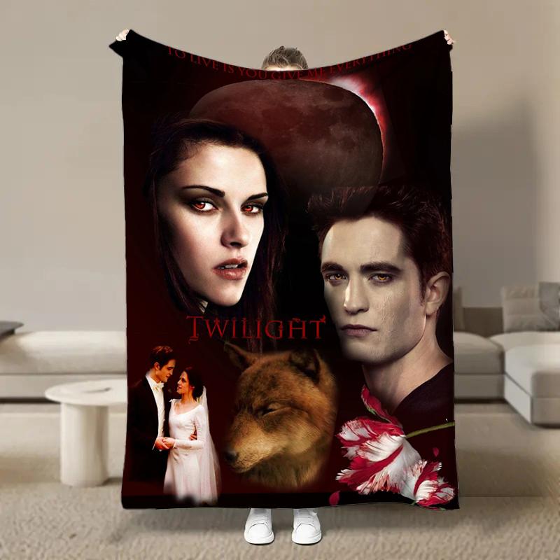 Warm Soft Classic Movie T-Twilight Print Blanket Fluffy Children and Adults Sofa Plush Bedspread Throw Blanket for Sofa Bed