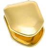 Dhrs 2pcs 14k Gold Plated Mouth Teeth, Flat Teeth, Top Teeth Gold Braces