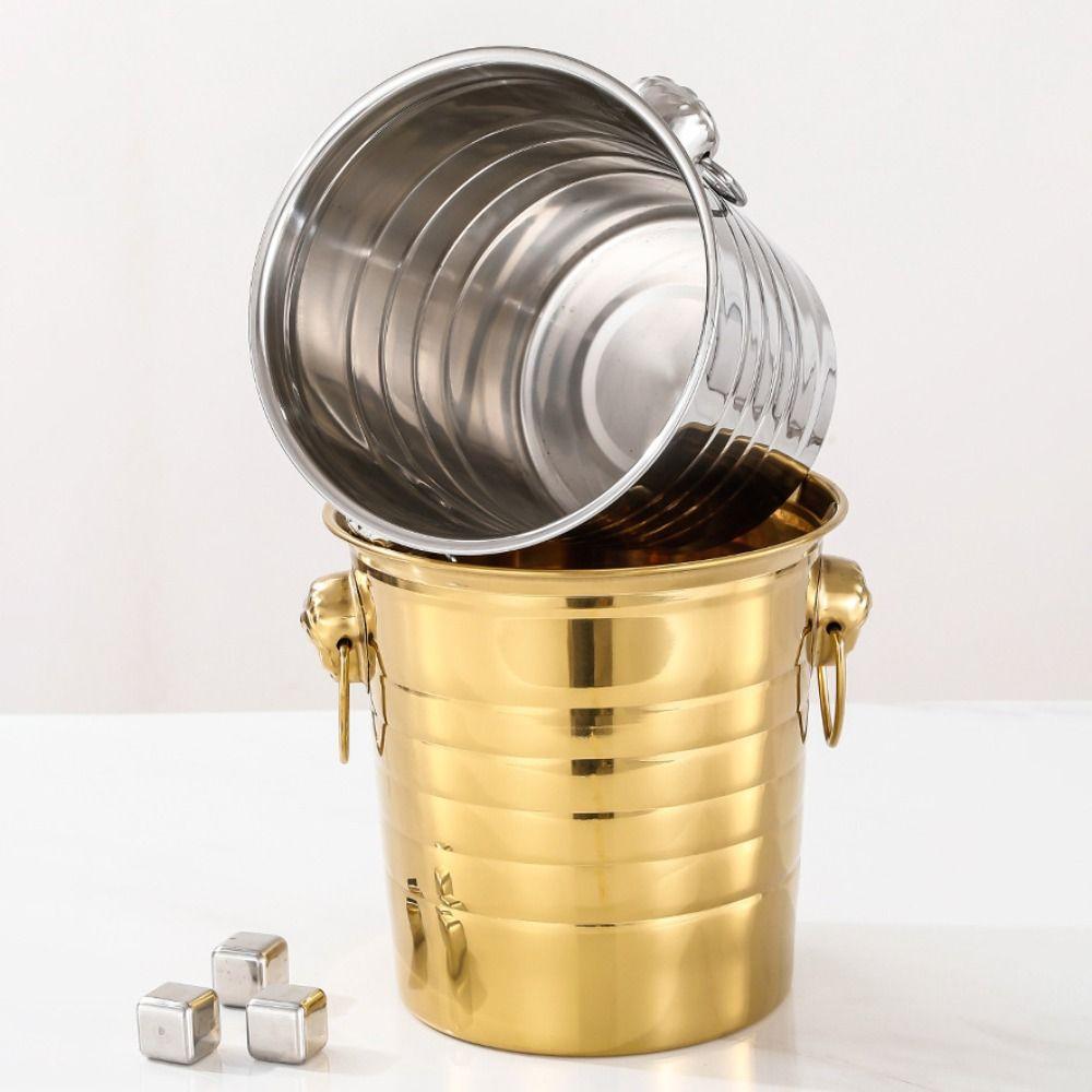 Ведро для льда из нержавеющей стали, прочное ведро для красного вина, праздничные атрибуты, ведро для шампанского KTV