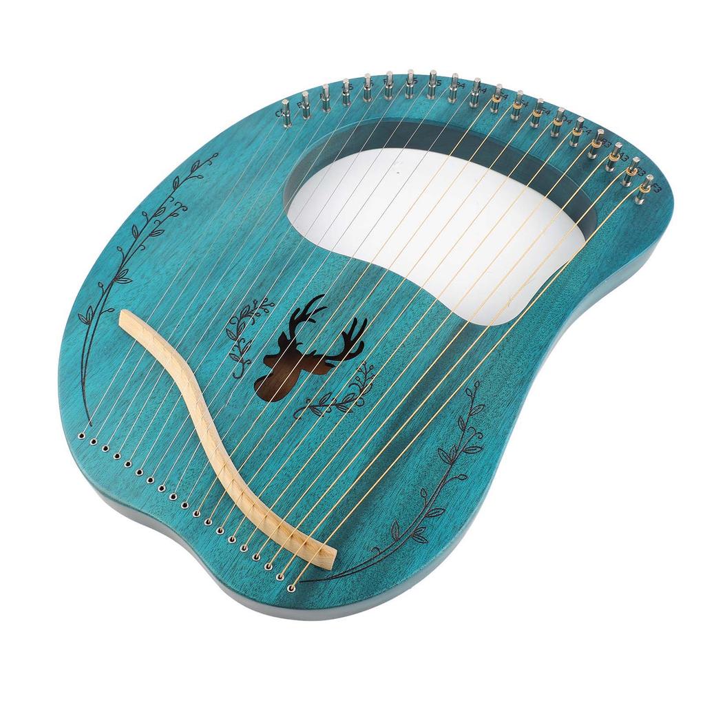 19-струнная лира-арфа Портативная деревянная резонаторная коробка Струнный инструмент с ключом для настройки и медиаторами для начинающих