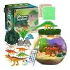 1 Set Light-up Dinosaur Terrarium Kit with LED Glow-in-the-dark Painting DIY Kids Dino Microlandscape Night Lamp Crafts Toy Kit Toddler Boys Girls