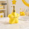 Versatile Soap Container 400ML Cartoon Star Dispenser with Plastic Pump, Refillable Liquid Hand Container, Empty Shower Gel Lotion Bottle for Bathroom