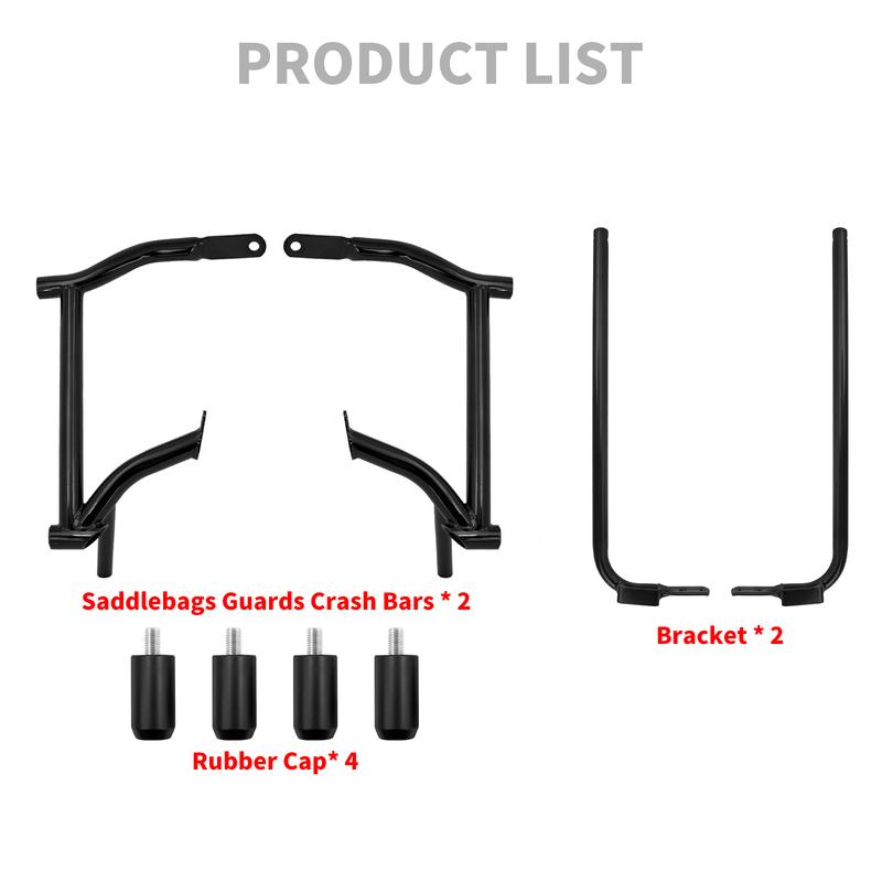 Motorcycle Rear Crash Bar Rail Bracket Kit Saddlebag Guard For Harley Touring CVO Road King Street Electra Glide FLTRX 1996-2008
