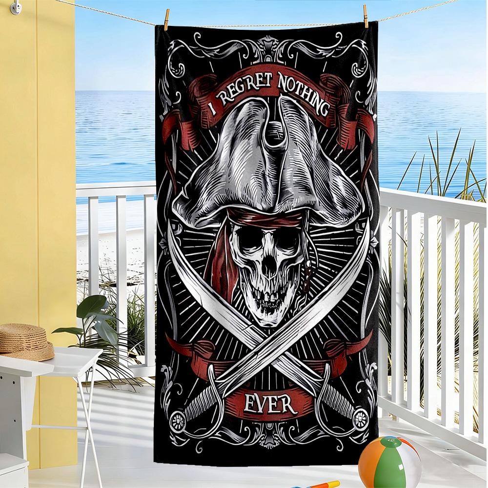 Knife Skull Beach Towel High Absorbency & Quick-Dry Comfortable Lightweight Portable for Swimming,Beach,Camping, Travel, Beach Accessories,Gym