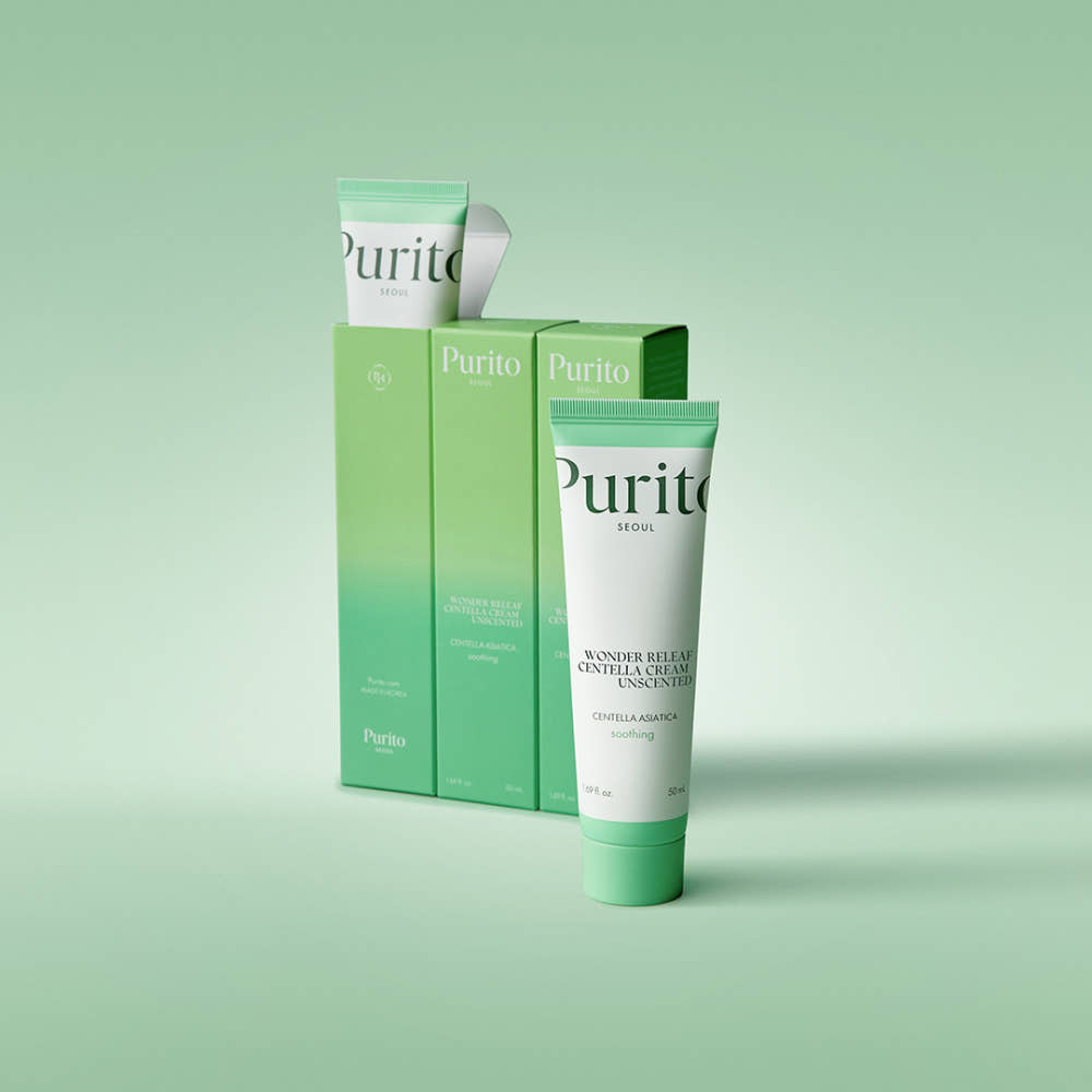 PURITO SEOUL Wonder Releaf Centella Cream Unscented Soothing Hydrating Brightening Moisturizer 50ml